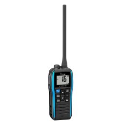 VHF marine portable étanche et intuitive IC-M25EURO EVO - légère, compacte, flottante avec écran LCD et charge USB