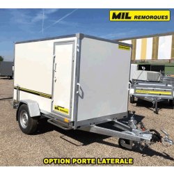 Remorque fourgon 5 polyester alu & multiplis - MIL Remorque - PTAC 750 kg - 204 x 114 x H120 cm