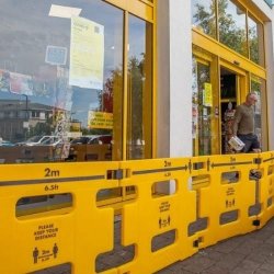 Barrière de chantier mobile et modulable en polyéthylène rotomoulé - Hauteur 800 mm - Handigard-80