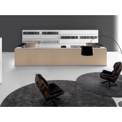 Banque d'accueil éclairée au design moderne et épuré - DV703 QUBO - Conception modulaire avec éclairage LED intégré