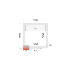 Chambre froide négative CRNF1515 Blanc 1500 x 1500 x 2200 mm TEFCOLD