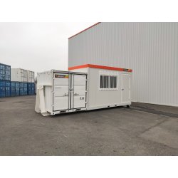 Bungalow + container 8' sur berce ampliroll pour chantier - locanet