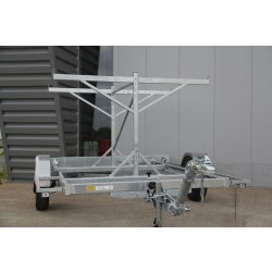 Remorque porte-barrières 38 unités - PTAC 750 kg - SODIMAR avec roues 155/70 R13 et châssis galvanisé