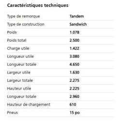 Tk 25 32 18 à 24 pf80 - remorque frigorifique - humbaur - charge utile 1422 kg