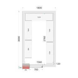 Chambre froide négative CRNF1830 Blanc 1800 x 3000 x 2200 mm TEFCOLD