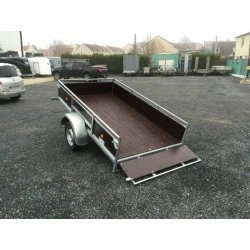 Remorque utilitaire multi-usages sans frein à bâche plate - Erdé Expert LC 251 Bois - Fabrication française et châssis modulable