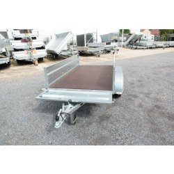 Remorque utilitaire multi usage sans frein avec 4 ridelles amovibles idéale pour le transport des particuliers comme des pros - erde expert lc 242 galva