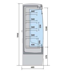 Vitrine réfrigérée murale 1330mm Produits laitiers et charcuterie AFI Collin-Lucy - Argent