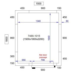 Chambre froide positive 1500X1800X2200 - 80mm Pro Line Combisteel