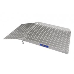 Rampe d'accès passe porte FEAL - aluminium strié 125 x 75 cm - charge 300 kg - hauteur franchissement 24 cm