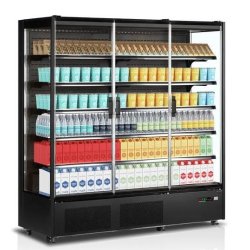 Vitrine réfrigérée PC1870B - 3 portes vitrées, noir, 4,13 m², refroidissement ventilé, garantie 2 ans