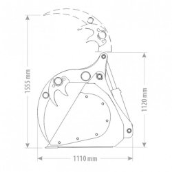 Godet multifonction avec grappin - Grand volume