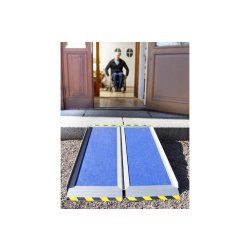Rampe d'accès pliable FEAL - 92cm x 76cm - Charge 300kg - Hauteur de franchissement 18cm
