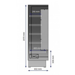 Vitrine murale - Inox - Produits laitiers, Fromage, Charcuterie - Référence: BARI P60/195 ISG