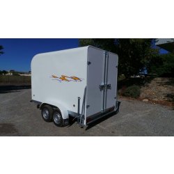 Big box double essieux - remorque fourgon Wilsud - polyester - 10m³ - 3m x 1.8m x 1.8m - PTAC 1000 à 2000 kg