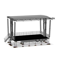 Scène mobile polyvalente, robuste et légère - MOV'IN 80 - 14 tonnes de charge, 85 points d'accroches, clearance 6m