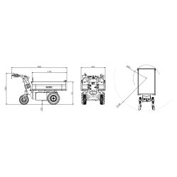 Brouette à moteur MT-500L S/P - Alitrak - Charge utile de 400 à 500 kg