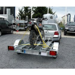 Remorque évolutif à 3 rails et 2 roues 145 x 13 pour le transport de 3 petites motos ou 3 motos cross - trigano - tpm2s 3r