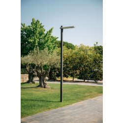Lampadaire urbain Rama LED - 144 W - Acier galvanisé - Hauteur 9,2 m - Éclairage orienté vers la chaussée