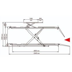 R44ctltnw pont elevateur hydraulique ciseaux 4.4 tonnes version posee avec geometrie