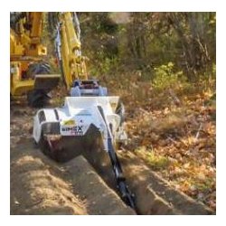 Trancheuse de sol à chaîne pour pelle CHD 120S B - tranchées prédéfinies sur terrains végétaux