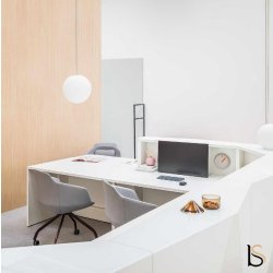 Grande banque d'accueil lumineuse Alpa - MDD - Blanc brillant, Droite