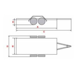 Remorque porte-voiture ECIM PVB 200 - roues extérieures, PTC 2000 kg, avec option treuil et support de treuil