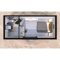 Studio de jardin en container/T1 pour le logement d'un adolescent, d'un étudiant ou d'une personne âgée