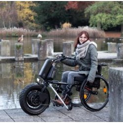 Handbike Tout Électrique - CROSSBIKE 14'' Stricker - Moteur 1000 Watts et Pneu Adhérent