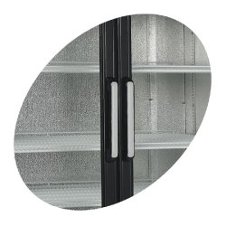 Vitrine réfrigérée FSC - 2 ou 3 portes avec caisson lumineux - Finition au choix - Référence FSC1200H