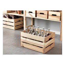 Caisse en bois pin massif avec poignées pour rangement IVAR