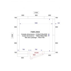 Chambre froide positive/négative 2100x2100x2200 - 120mm Pro Line Combisteel