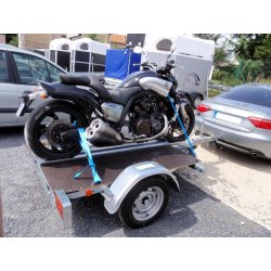 Remorque modulable et facile à utiliser sur rail galva pour le transport d'un moto - trigano - tpm2s 1r