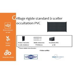 Grillage rigide standard à sceller occultation PVC - 1530