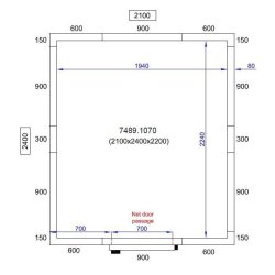 Chambre froide négative 2100X2400X2200 - 80mm Pro Line Combisteel