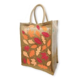 Sac réutilisable en fibre de jute naturel sans lamination - 260 g/m² - 4 Saisons - Anses rondes en coton biologique