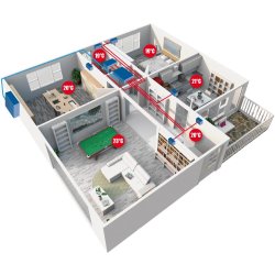 Dlse+vav - climatiseur professionnel Airwell - super silencieux avec contrôle de 6 zones et pompe à condensats intégrée
