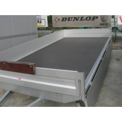 Remorque plateau Humbaur HT 204118 / HT 254118 - 2 essieux, ridelles alu, roues dessous