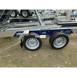 Remorque Tri-benne SARIS - 356 x 184 - PTAC : 3500 kg - Heavy Duty 2 Essieux - Freinée - Pompe Électrique - K3 356 184 3500 2 HD E