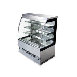 Vitrine réfrigérée semi-verticale LUNA EUROVITRINE - 4 dimensions disponibles, froid positif ventilé, inox, 1m20 à 2m40