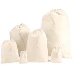 Sac à cordelettes en coton - Réf: W115 - 100% coton, fermeture par lien coulissant, idéal pour sérigraphie