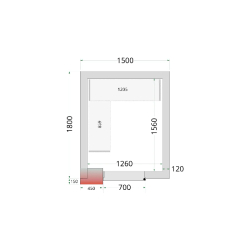 Chambre froide négative CRNF1518 Blanc 1500 x 1800 x 2200 mm TEFCOLD