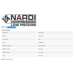 Compresseur Extrême 3T2 - 350L/mn - Cuve 30L - Bicylindre basse pression Nardi Compressori France