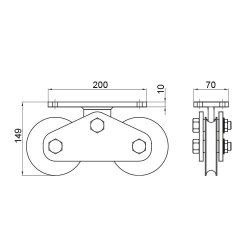 Tandem double Ø120mm - U20