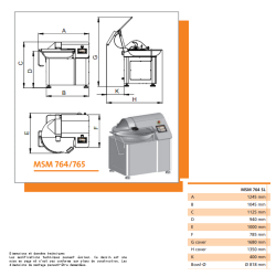 Cutter à viande horizontal 50 litres mado msm 764 sl
