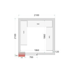 Chambre froide négative CRNF2121 Blanc 2100 x 2100 x 2200 mm TEFCOLD
