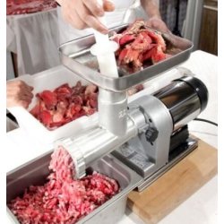Hachoir à viande électrique n°22 Elegant Tre Spade - 1000W - Acier inoxydable - 80 à 120kg/h