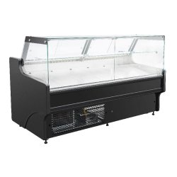 Vitrine réfrigérée de comptoir avec service-arrière 158 x 94 cm + 2 réserves réfrigérées