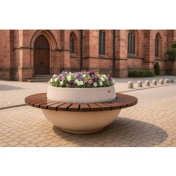 Jardinière pour espace public Giotto ronde en béton - Article 370/371