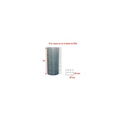 Grillage galva volière - maille 25x25 mm - hauteur 1 m - Référence 017-1050